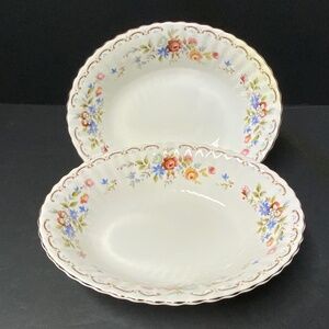 Set of 2 Vintage Royal Albert Jubilee Rose Oval Serving Bowls - EUC!